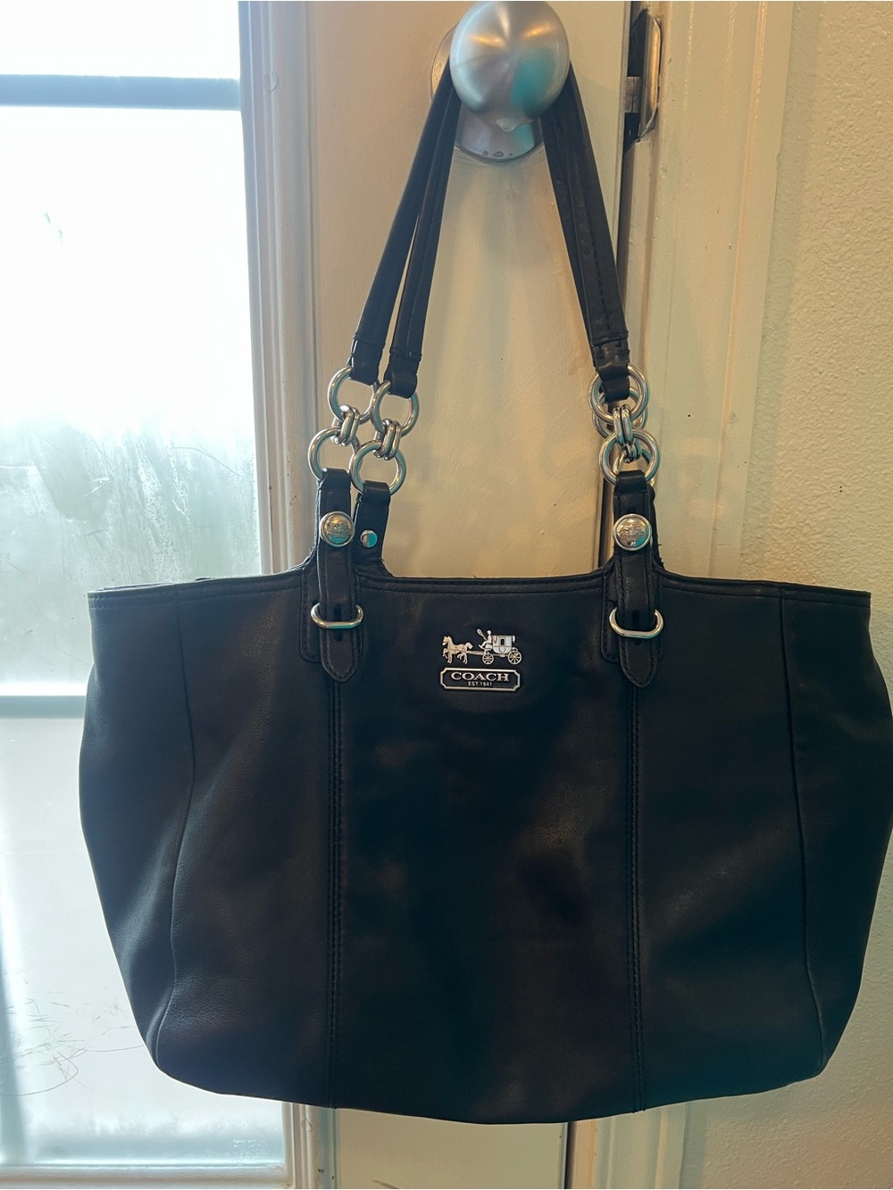 Coach Madison Mia Black Leather Tote – Style 15740